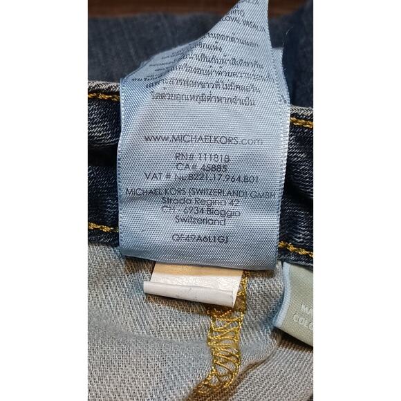 Michael Kors Women's Blue Mid-Rise Skinny Jeans Size 8 - Picture 8 of 14
